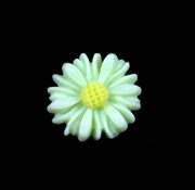  Resin cabochon "Marguerit". 14 mm. Støvet mint. 10 stk.